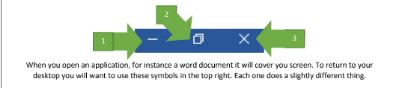 Screenshot showing the minimize, resize or restore, and close buttons in the top-right corner of an application window.